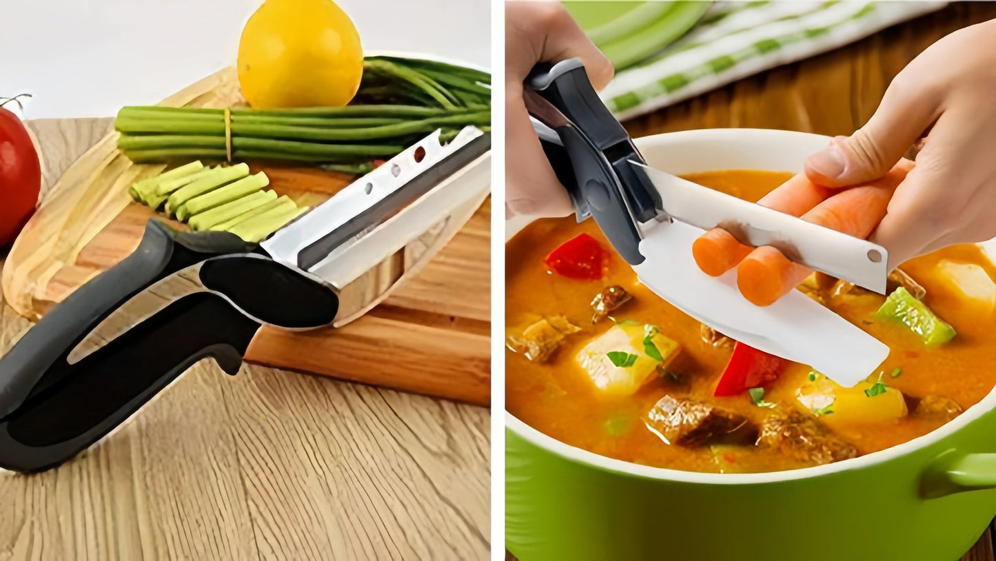 🤩Enhance Your Kitchen With Our 2-in-1 Steel Smart Clever Cutter Knife🤩