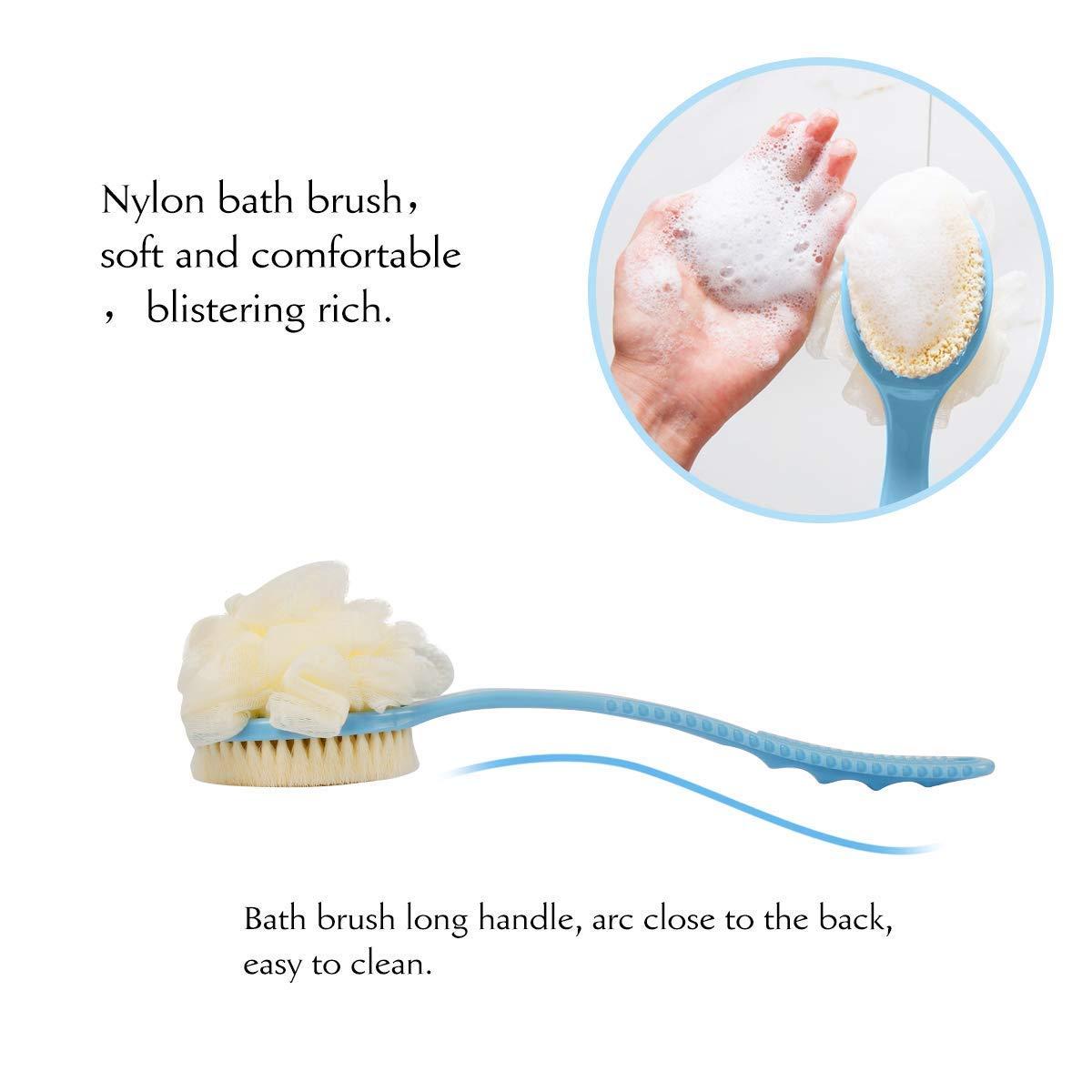 🤩2 IN 1 Loofah with Soft Bristles and handle, Double Sided Scrubber and Brush[Buy 1 Get 1 Free]🤩