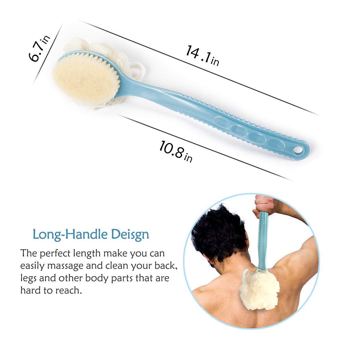 🤩2 IN 1 Loofah with Soft Bristles and handle, Double Sided Scrubber and Brush[Buy 1 Get 1 Free]🤩