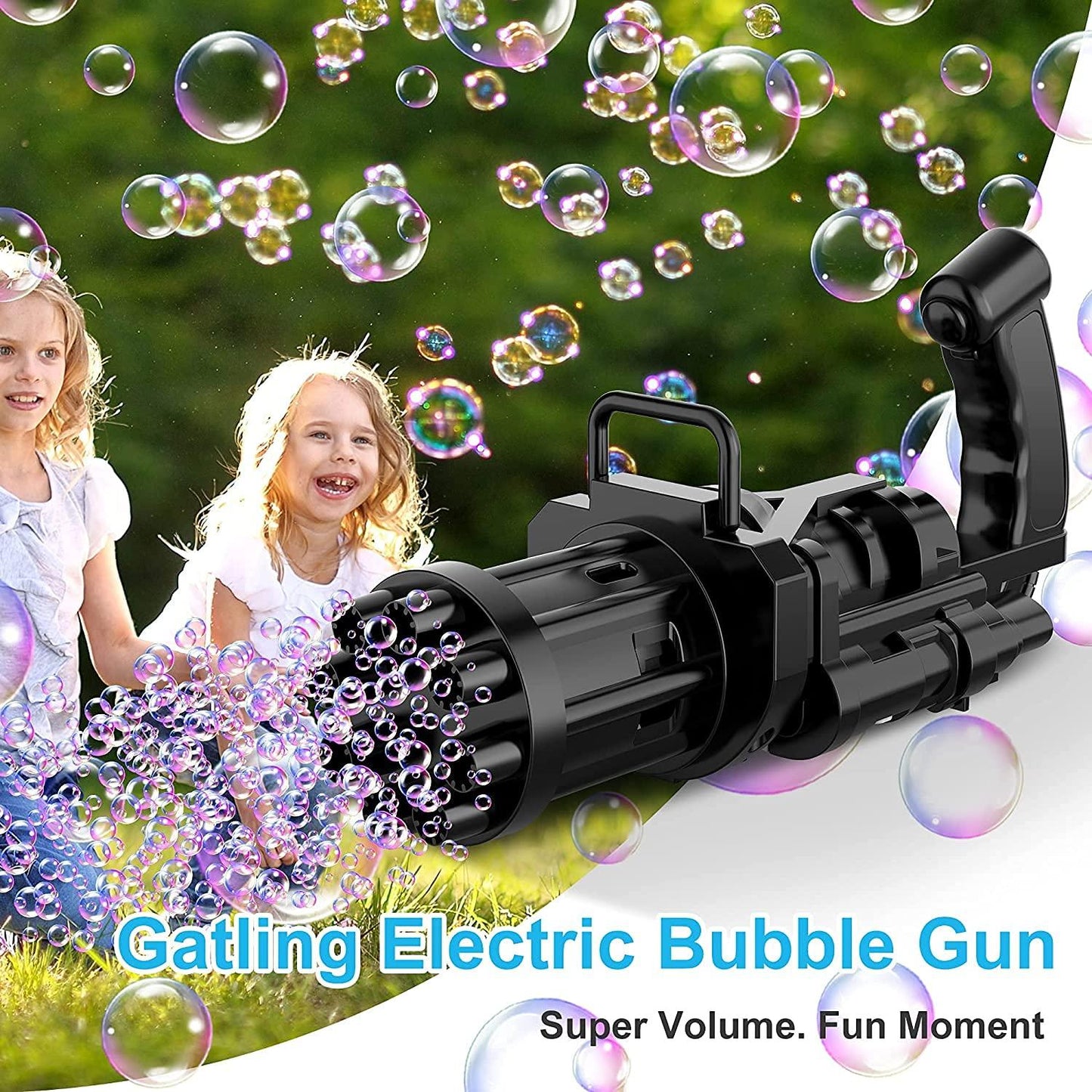 😎Bubble Gun- 8 Hole Automatic Gatling Bubble Gun Blower Maker😎