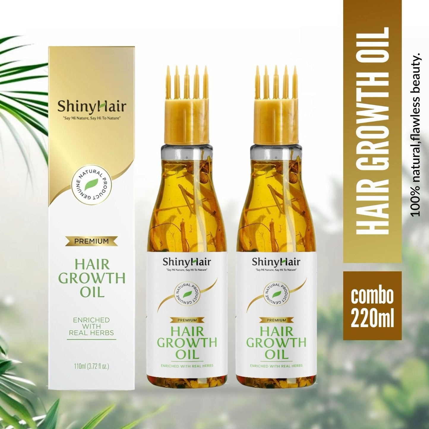 🤩ShinyHair Growth Oil Enriched With Real Herbs [Buy1 Get 1 Free]🤩