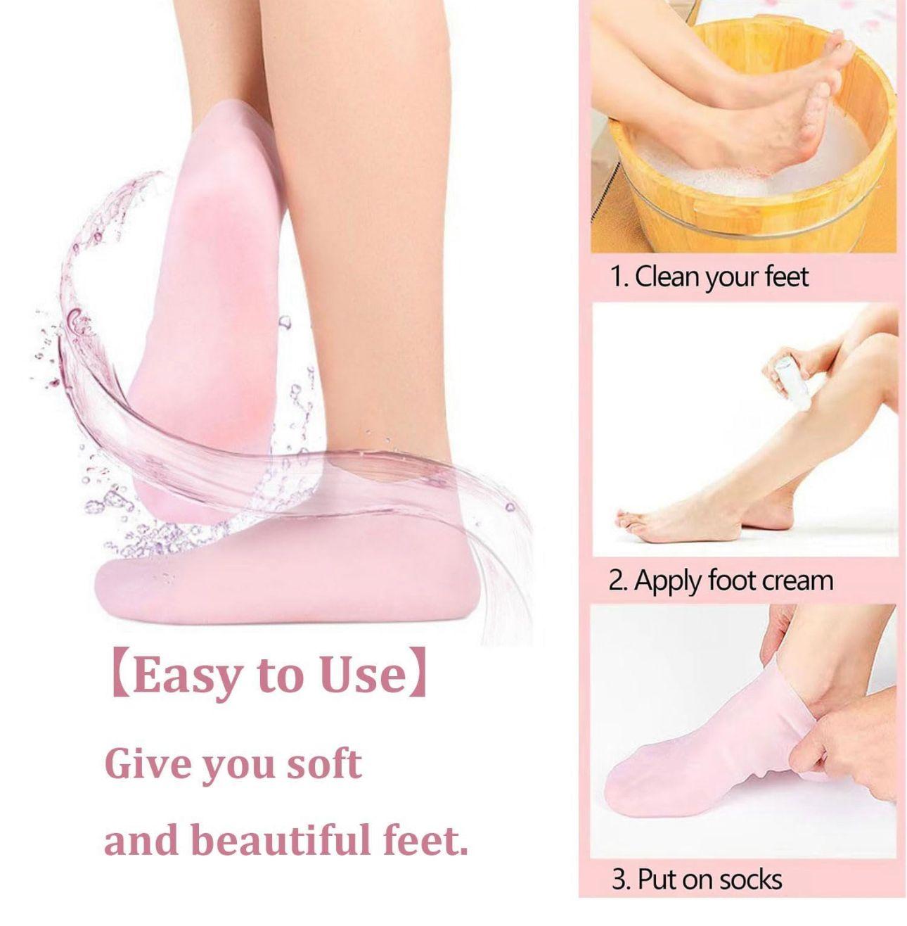 🤩Silicone Gel Heel Socks with Anti Slip for Dry Cracked Feet🤩