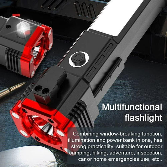 🤩Rechargeable 3W Hammer Torch LED Flashlight with Powerbank🤩