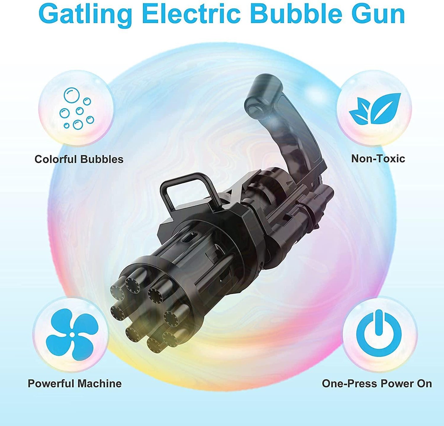 😎Bubble Gun- 8 Hole Automatic Gatling Bubble Gun Blower Maker😎