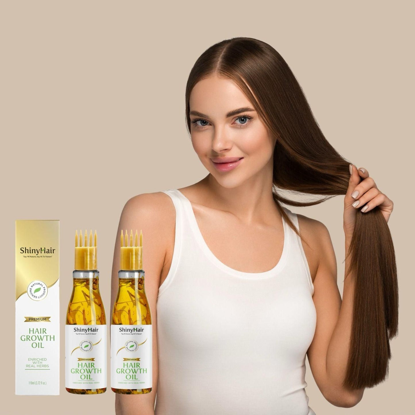 🤩ShinyHair Growth Oil Enriched With Real Herbs [Buy1 Get 1 Free]🤩