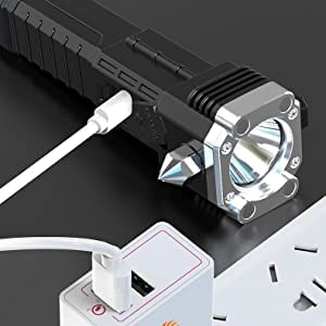 🤩Rechargeable 3W Hammer Torch LED Flashlight with Powerbank🤩