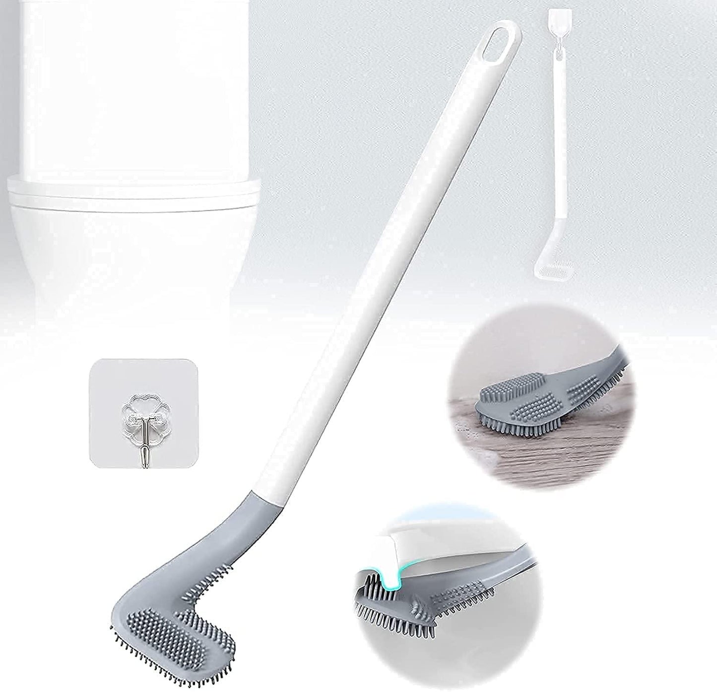 🤩Flexible Bendable Silicone Golf Toilet Bowl Cleaner Toilet Brushes🤩