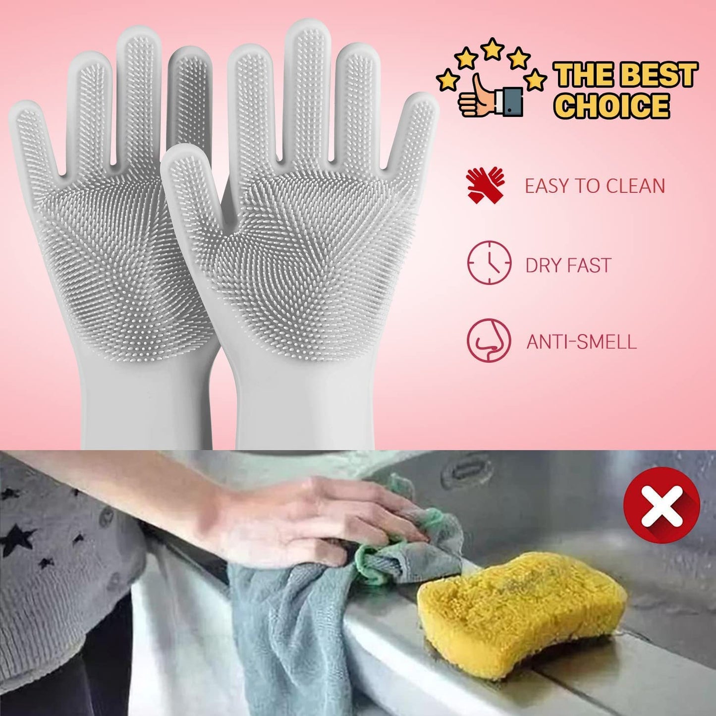 🤩Smart Silicone Dish Washing Gloves [Buy 1 Get 1 free]🤩