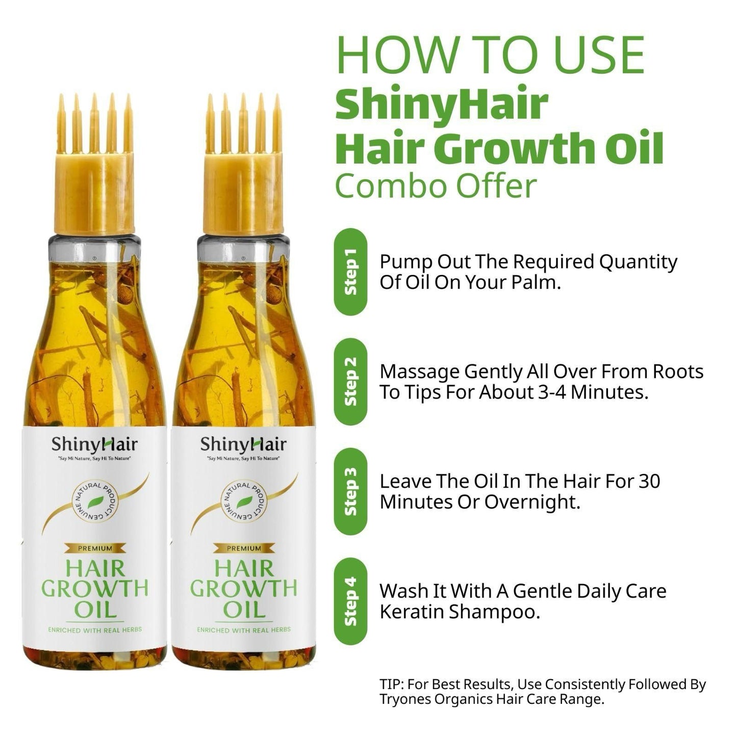 🤩ShinyHair Growth Oil Enriched With Real Herbs [Buy1 Get 1 Free]🤩