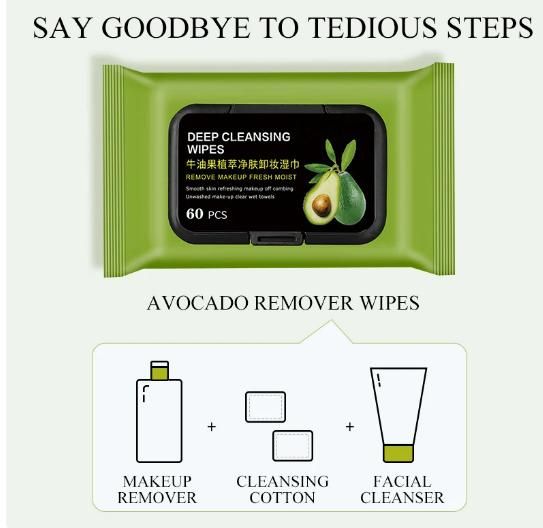 🤩Avocado Makeup Remover Wipes -1 Pack(60 Pcs)🤩