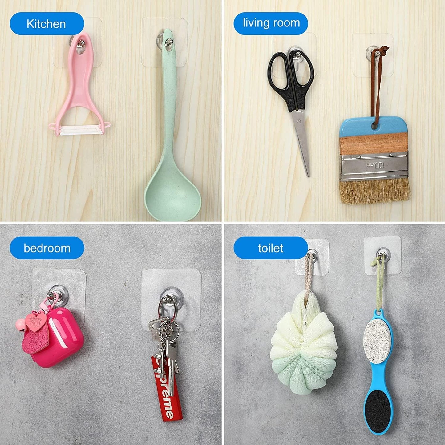 🤩Heavy-Duty Adhesive Wall Hanging Waterproof Hooks (10 pcs)🤩