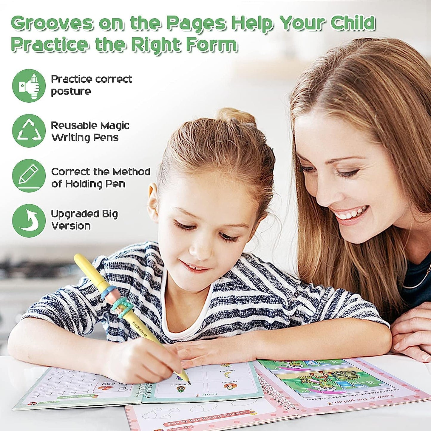 🤩MAGIC BOOK FOR KIDS, EVAPORATIVE AND REUSABLE (4 BOOKS + REFILLS +1 PEN)🤩