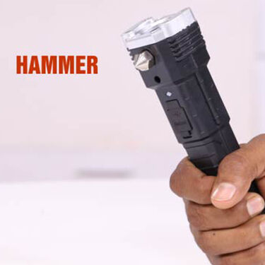 🤩Rechargeable 3W Hammer Torch LED Flashlight with Powerbank🤩