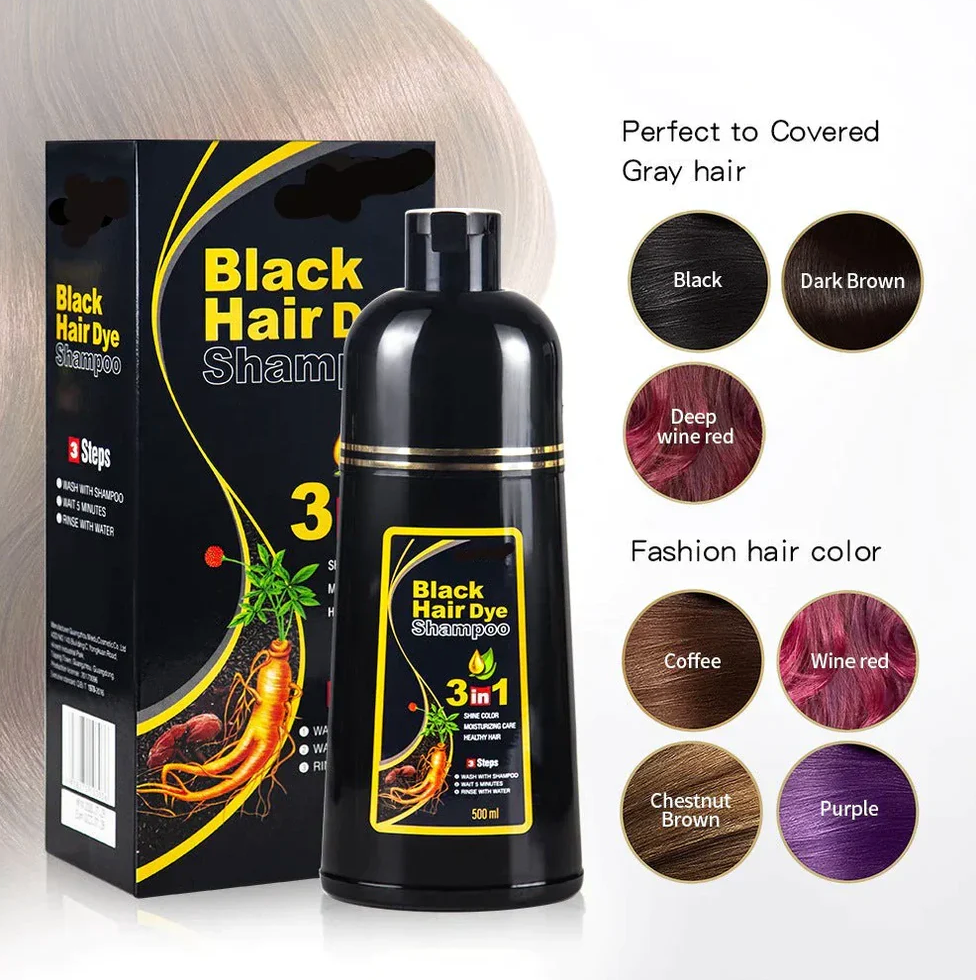 🤩3-IN-1 Black Ayurvedic Hair Dye Shampoo For Grey Hair [🔥Buy 1 Get 1 free🔥]🤩