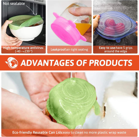 🤩Silicon  Stretchable Reusable Lids For Food Cover [Buy 3 Get 3 Free]🤩