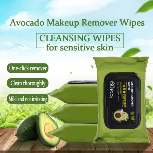 🤩Avocado Makeup Remover Wipes -1 Pack(60 Pcs)🤩