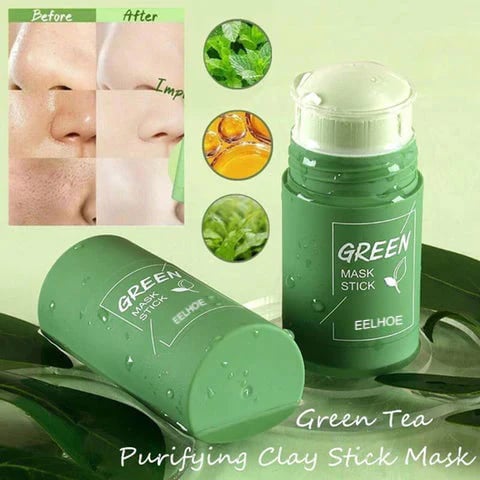 🍃 Green Tea Herbal Mask Stick Cream for Removes Blackheads🤩