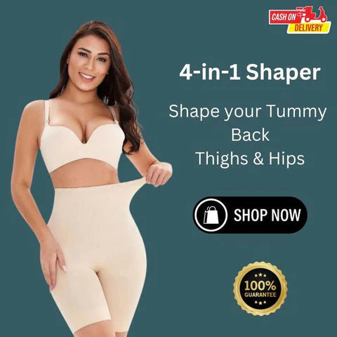 🤩4 in 1 Women’s High Waist Tummy & Thigh Slimming Body Shaper🤩