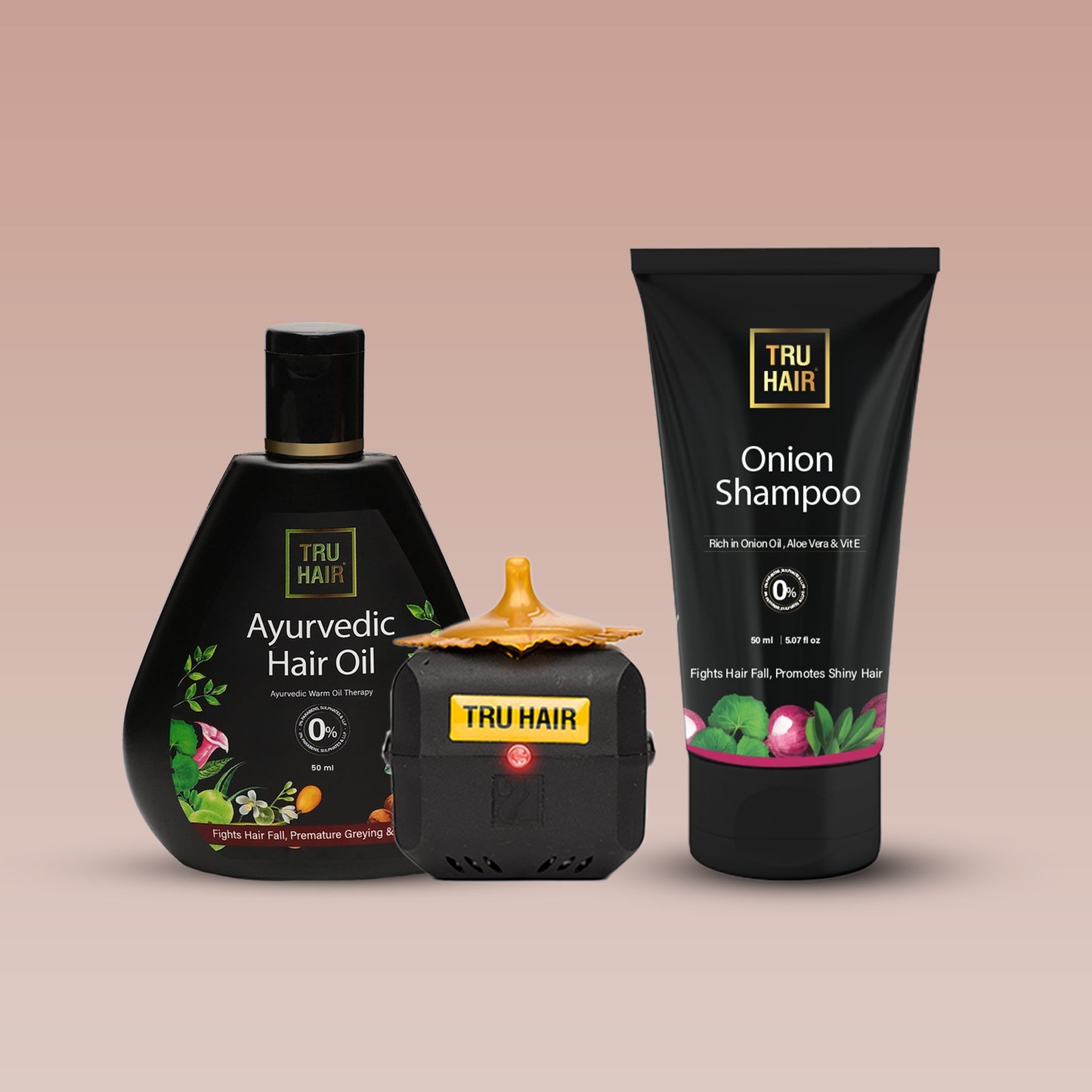 🤩Ayurvedic Hair Oil with Heater (50ml) + Onion Shampoo (50ml) | [Best Hair Growth Combo]🤩